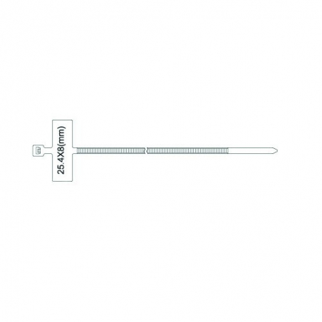 Kabelbinders met label 2,5mm x 100mm wit